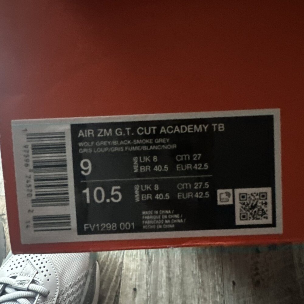 Nike Air Zoom GT Cut Academy TB FV1298 001 Unisex 9 Men/10.5 Women - Picture 9 of 9